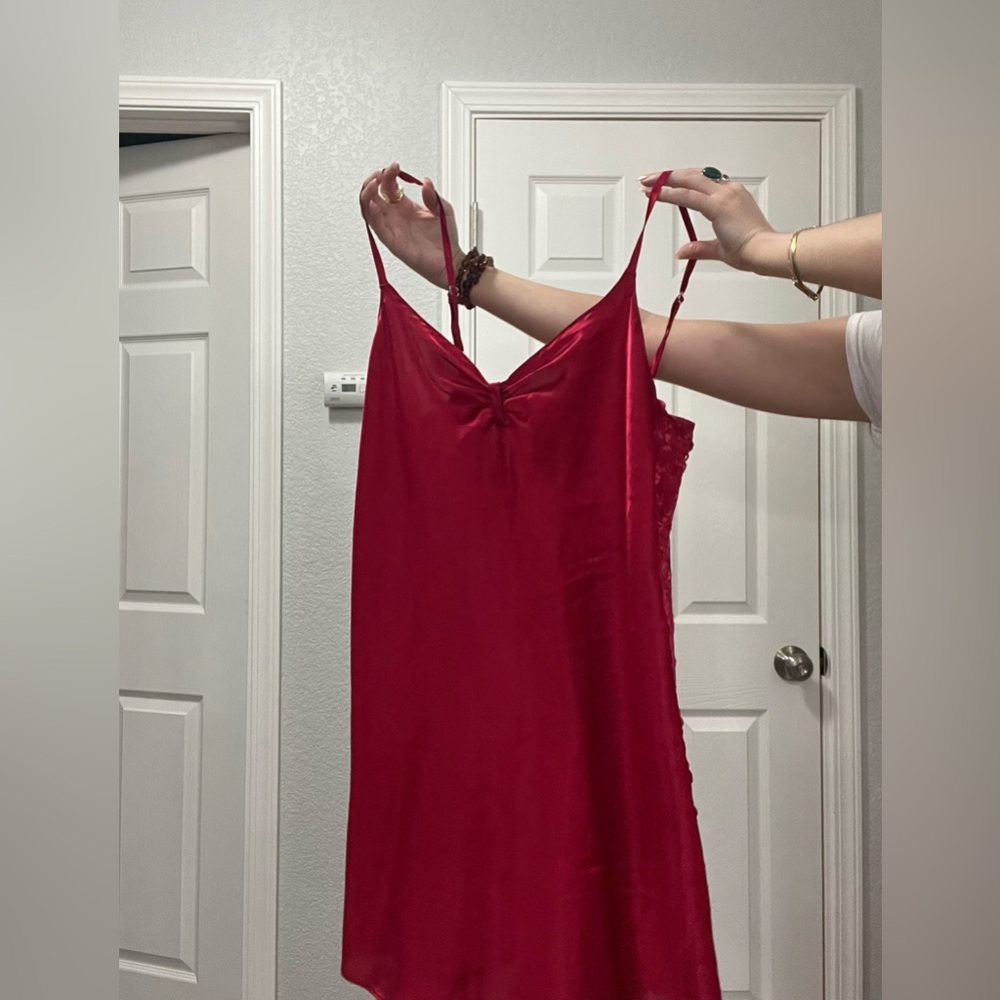 Red Silk Slip Dress